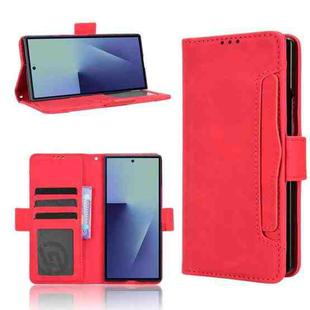 For Samsung Galaxy Z Fold7 Skin Feel Calf Texture Card Slots Leather Phone Case(Red)