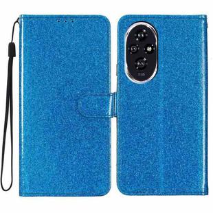 For Honor 200 Glitter Powder Flip Leather Phone Case(Blue)