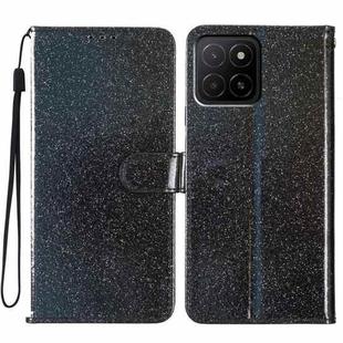 For Honor X5b 4G Glitter Powder Flip Leather Phone Case(Black)