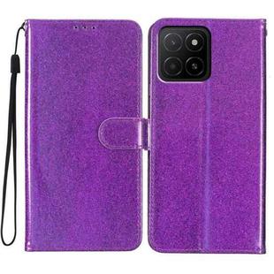 For Honor X5b 4G Glitter Powder Flip Leather Phone Case(Purple)