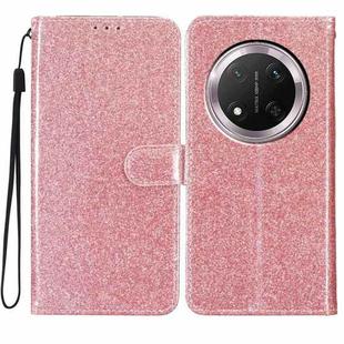 For Honor X9c 5G Glitter Powder Flip Leather Phone Case(Rose Gold)