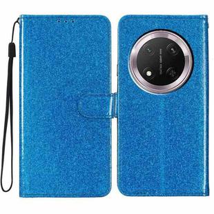 For Honor X9c 5G Glitter Powder Flip Leather Phone Case(Blue)