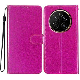For Honor Magic7 Glitter Powder Flip Leather Phone Case(Rose Red)