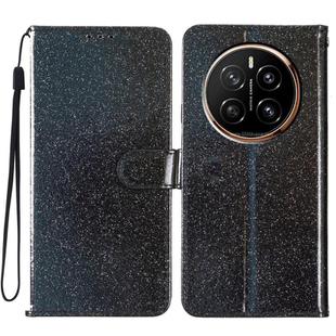 For Honor Magic7 Pro Glitter Powder Flip Leather Phone Case(Black)