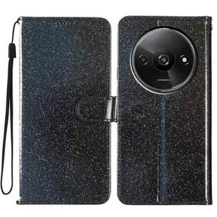 For Redmi A3 Glitter Powder Flip Leather Phone Case(Black)