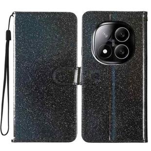 For Redmi Note 14 Pro+ 5G Glitter Powder Flip Leather Phone Case(Black)