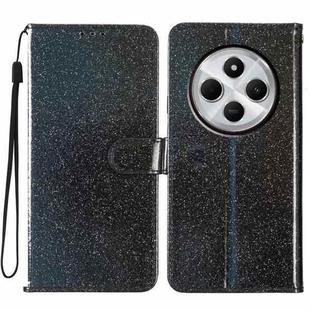 For Redmi A4 5G Glitter Powder Flip Leather Phone Case(Black)