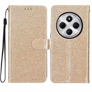 For Redmi A4 5G Glitter Powder Flip Leather Phone Case(Gold)