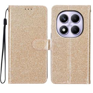 For Redmi Note 14 Pro 4G Glitter Powder Flip Leather Phone Case(Gold)