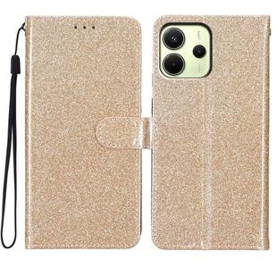 For Redmi Note 14 4G 163.25mm Glitter Powder Flip Leather Phone Case(Gold)
