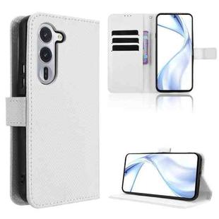 For Fujitsu Arrows Alpha F-51F Diamond Texture Leather Phone Case(White)