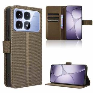 For Redmi K70 Ultra Diamond Texture Leather Phone Case(Brown)