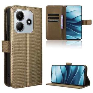 For Redmi Note 14 4G Global Diamond Texture Leather Phone Case(Brown)