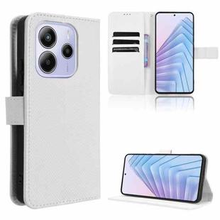 For Redmi Note 14 4G 164.84mm EU Version Diamond Texture Leather Phone Case(White)