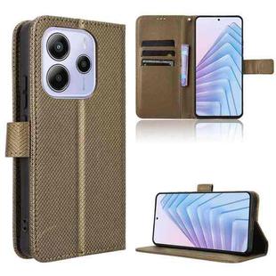 For Redmi Note 14 4G 164.84mm EU Version Diamond Texture Leather Phone Case(Brown)