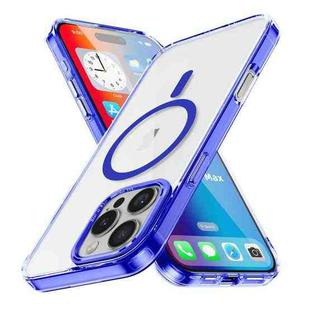 For iPhone 16 Pro Max Ice Color Magnetic Series Magsafe Magnetic PC Hybrid TPU Phone Case(Blue)