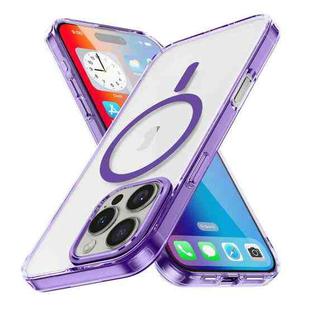 For iPhone 16 Pro Ice Color Magnetic Series Magsafe Magnetic PC Hybrid TPU Phone Case(Purple)