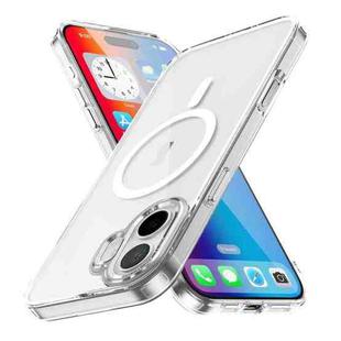 For iPhone 16 Plus Ice Color Magnetic Series Magsafe Magnetic PC Hybrid TPU Phone Case(Transparent)