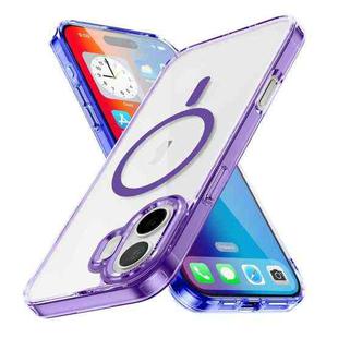 For iPhone 16 Plus Ice Color Magnetic Series Magsafe Magnetic PC Hybrid TPU Phone Case(Purple)