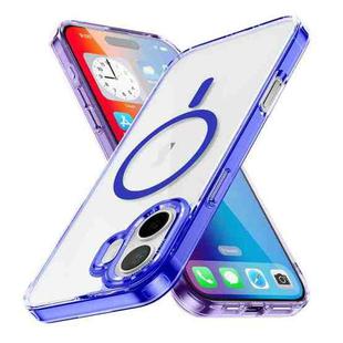 For iPhone 16 Plus Ice Color Magnetic Series Magsafe Magnetic PC Hybrid TPU Phone Case(Blue)