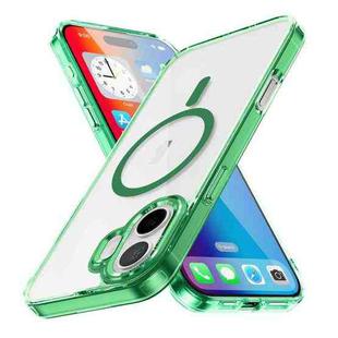 For iPhone 16 Ice Color Magnetic Series Magsafe Magnetic PC Hybrid TPU Phone Case(Green)