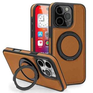 For iPhone 16 Pro Yashi 360 Degree Rotating MagSafe Holder Phone Case(Brown)