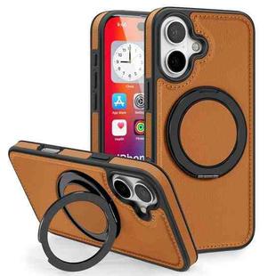 For iPhone 16 Yashi 360 Degree Rotating MagSafe Holder Phone Case(Brown)