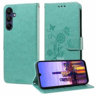 For Samsung Galaxy A16 5G Embossed Butterfly Flowers Leather Phone Case(Green)