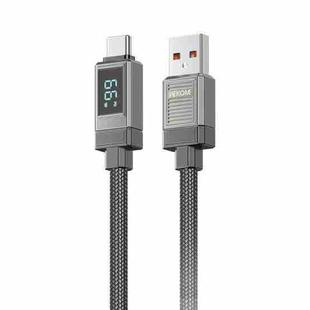 WK WDC-39 Smart Digital Display 1.2m 66W USB to Type-C Fast Charging Data Cable(Black Grey)