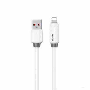 WK WDC-27i Elastic Genuine Silicone 1m 12W USB to 8 Pin Fast Charging Data Cable(White)