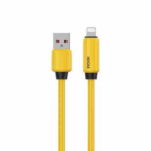 WK WDC-27i Elastic Genuine Silicone 1m 12W USB to 8 Pin Fast Charging Data Cable(Yellow)