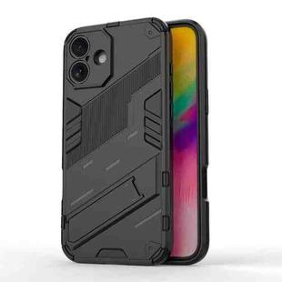 For iPhone 16 Punk Armor 2 in 1 PC + TPU Phone Case with Holder(Black)