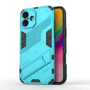 For iPhone 16 Punk Armor 2 in 1 PC + TPU Phone Case with Holder(Blue)