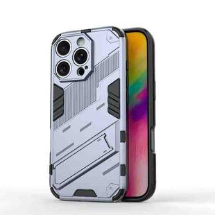 For iPhone 16 Pro Max Punk Armor 2 in 1 PC + TPU Phone Case with Holder(Grey)