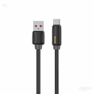 WK WDC-27a Elastic Genuine Silicone 1m 66W USB to Type-C Fast Charging Data Cable(Black)