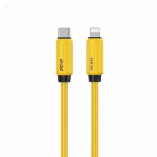 WK WDC-29 Elastic Genuine Silicone 1m PD30W Type-C to 8 Pin Fast Charging Data Cable(Yellow)