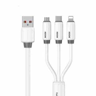 WK WDC-30 Elastic Silicone 1.2m 66W USB to 8 Pin / Type-C / Micro USB Fast Charging Data Cable(White)