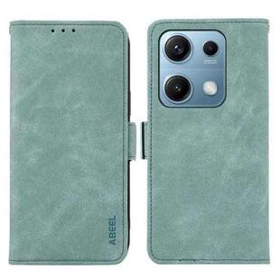 For Redmi Note 14S 4G ABEEL Frosted Magnetic RFID Leather Phone Case(Cyan)