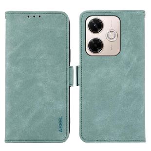 For Redmi 13X ABEEL Frosted Magnetic RFID Leather Phone Case(Cyan)