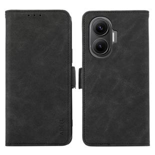 For Redmi Turbo 4 Pro ABEEL Frosted Magnetic RFID Leather Phone Case(Black)