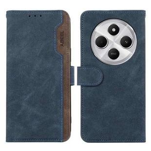 For Redmi 14C 4G ABEEL Color Block Magnetic RFID Leather Phone Case(Blue-Brown)