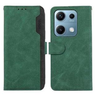 For Redmi Note 14S 4G ABEEL Color Block Magnetic RFID Leather Phone Case(Green-Black)