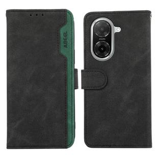 For Redmi A5 4G 171.7mm / Poco C71 ABEEL Color Block Magnetic RFID Leather Phone Case(Black-Green)