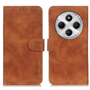 For Redmi 14C 4G KHAZNEH Retro Texture Flip Leather Phone Case(Brown)