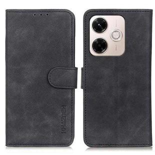 For Redmi 13X KHAZNEH Retro Texture Flip Leather Phone Case(Black)