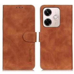 For Redmi 13X KHAZNEH Retro Texture Flip Leather Phone Case(Brown)