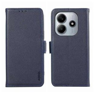 For Redmi Note 14 4G 164.84mm ABEEL Side-Magnetic Litchi Pattern Leather RFID Phone Case(Blue)