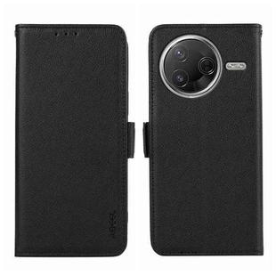 For Redmi K80 / K80 Pro ABEEL Side-Magnetic Litchi Pattern Leather RFID Phone Case(Black)