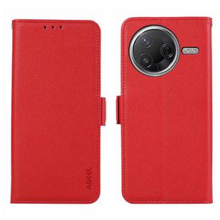 For Redmi K80 / K80 Pro ABEEL Side-Magnetic Litchi Pattern Leather RFID Phone Case(Red)