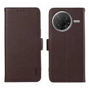 For Redmi K80 / K80 Pro ABEEL Side-Magnetic Litchi Pattern Leather RFID Phone Case(Brown)